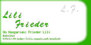 lili frieder business card